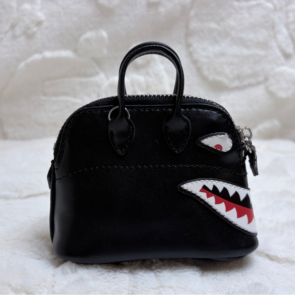 Genuine Swift Leather Snarky Shark Bag Charm - Picture 6 of 13